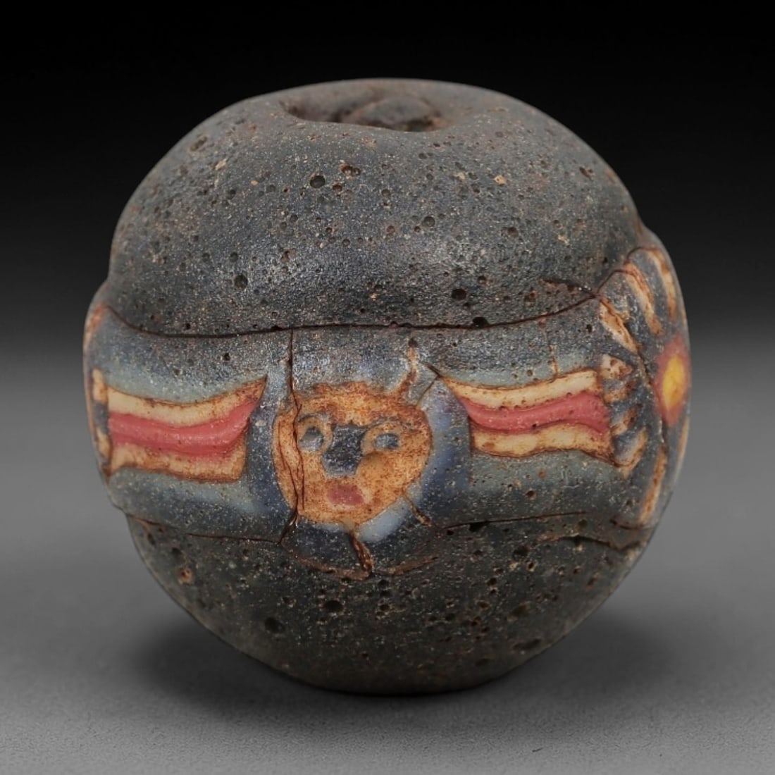 Ancient Glass Face Bead - Roman Mosaic Amulet, 17FW (1 of 2)