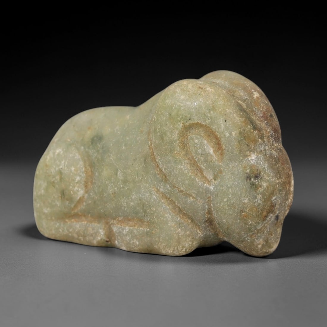 Ancient Green Stone Ram Amulet - Egyptian Style Figurine, 52AE (1 of 2)