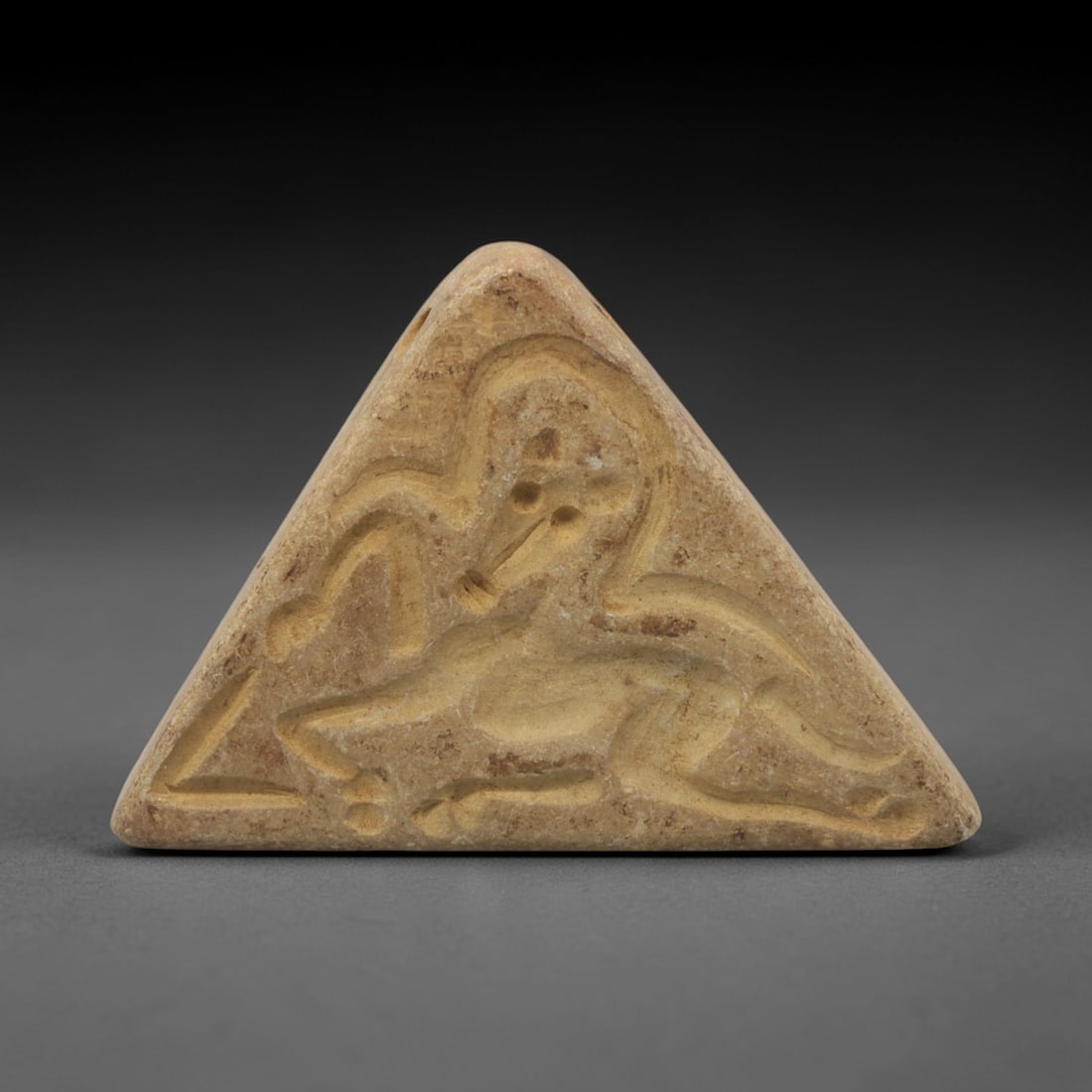 Ancient Steatite Amulet - Near Eastern Double Convex Seal, 22ZQ (1 of 2)