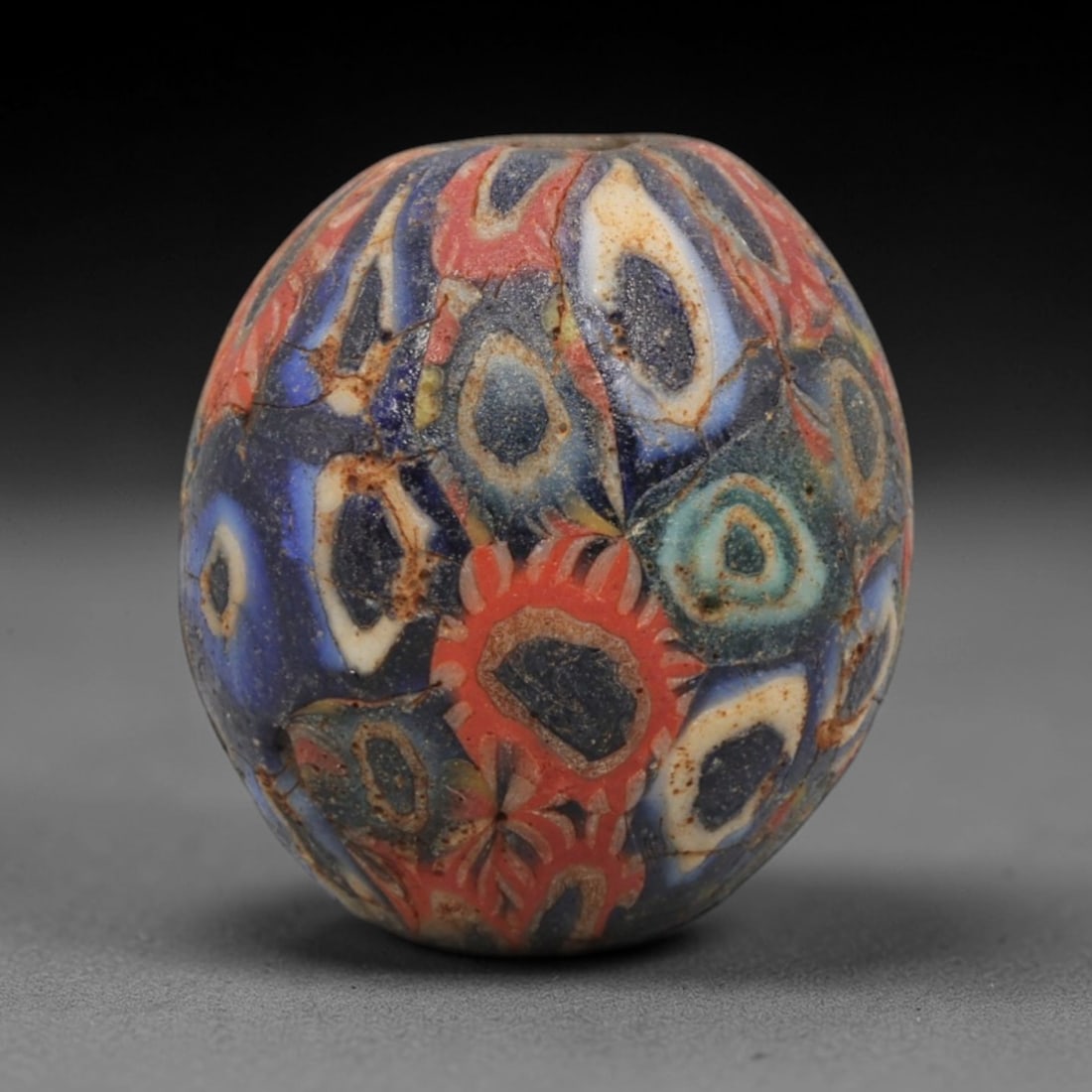 Ancient Glass Bead - Roman Egyptian Mosaic Amulet, 68ZN (1 of 2)