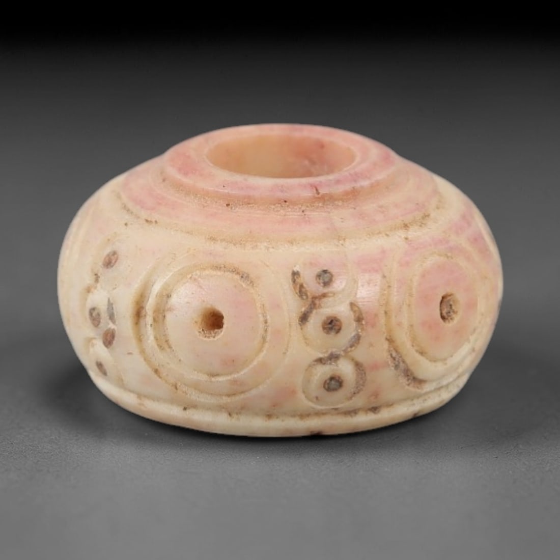 Ancient Near Eastern Bone Spindle Whorl - Dot-in-Circle Motif, 83AH (1 of 2)