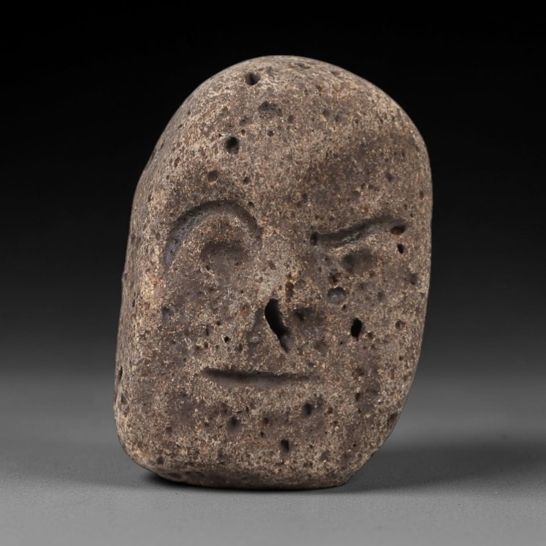 Ancient Volcanic Stone Maskette - Near Eastern Amulet Figurine, 12FX (1 of 2)