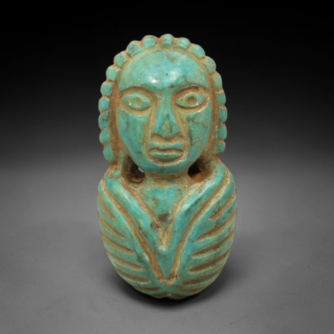 Ancient Turquoise Figural Pendant - Anthropomorphic Bust, 8XV (1 of 2)