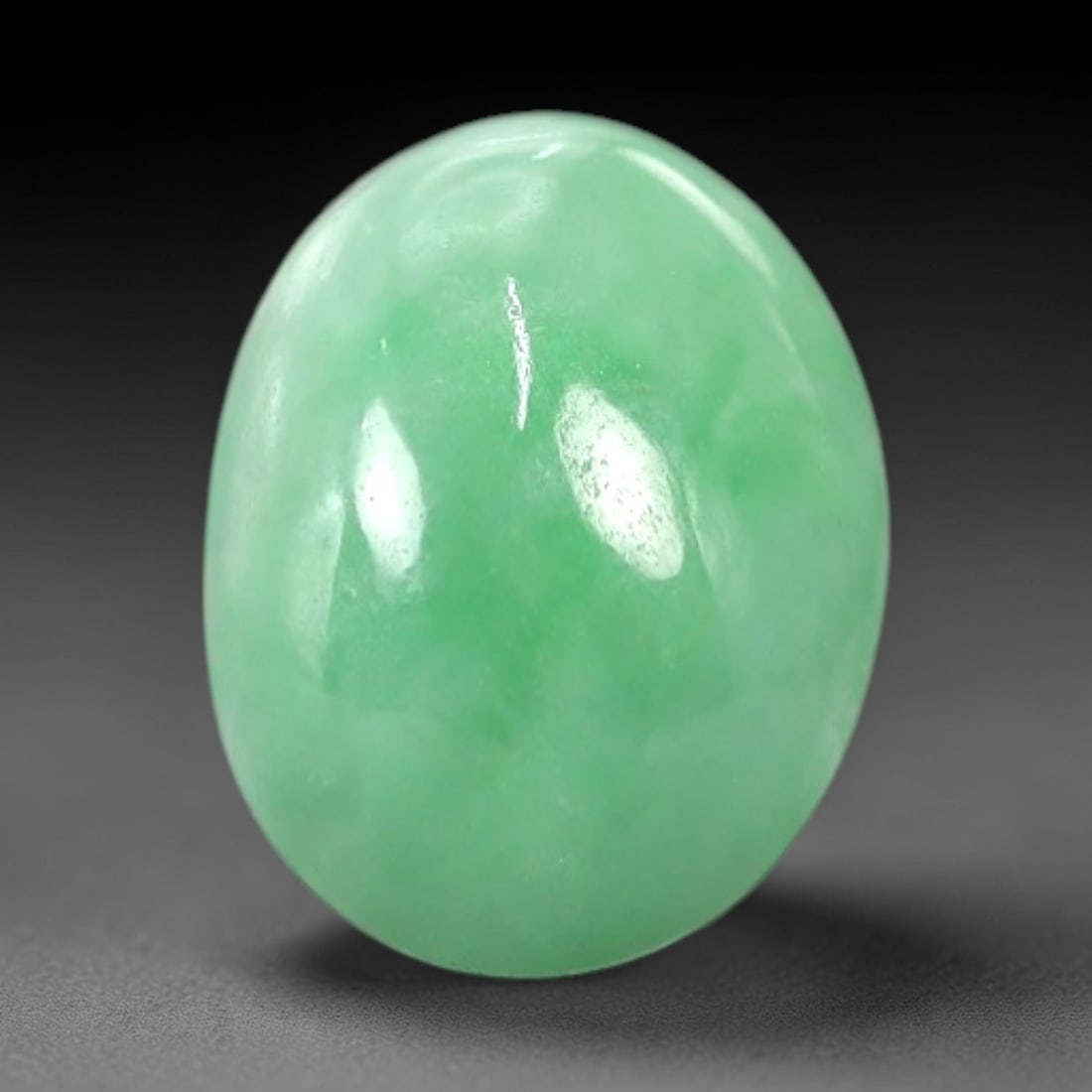 3.47 Carats Apple Green Jadeite Cabochon - Natural Burmese Stone, 66AB (1 of 1)