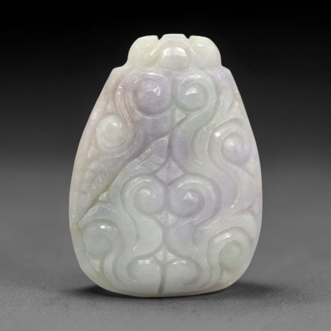 A Chinese Jadeite Jade Scrollwork Pendant, 20th Century, 81FR (1 of 2)