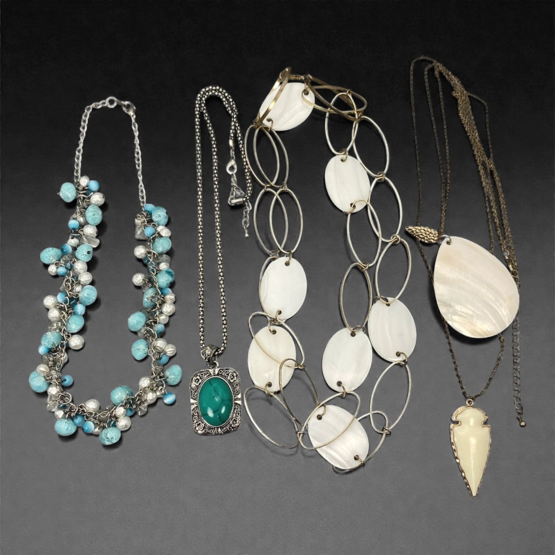 An Estate Lot of Four Necklaces, Late 20th-Early 21st Century, 56ZF (1 of 1)