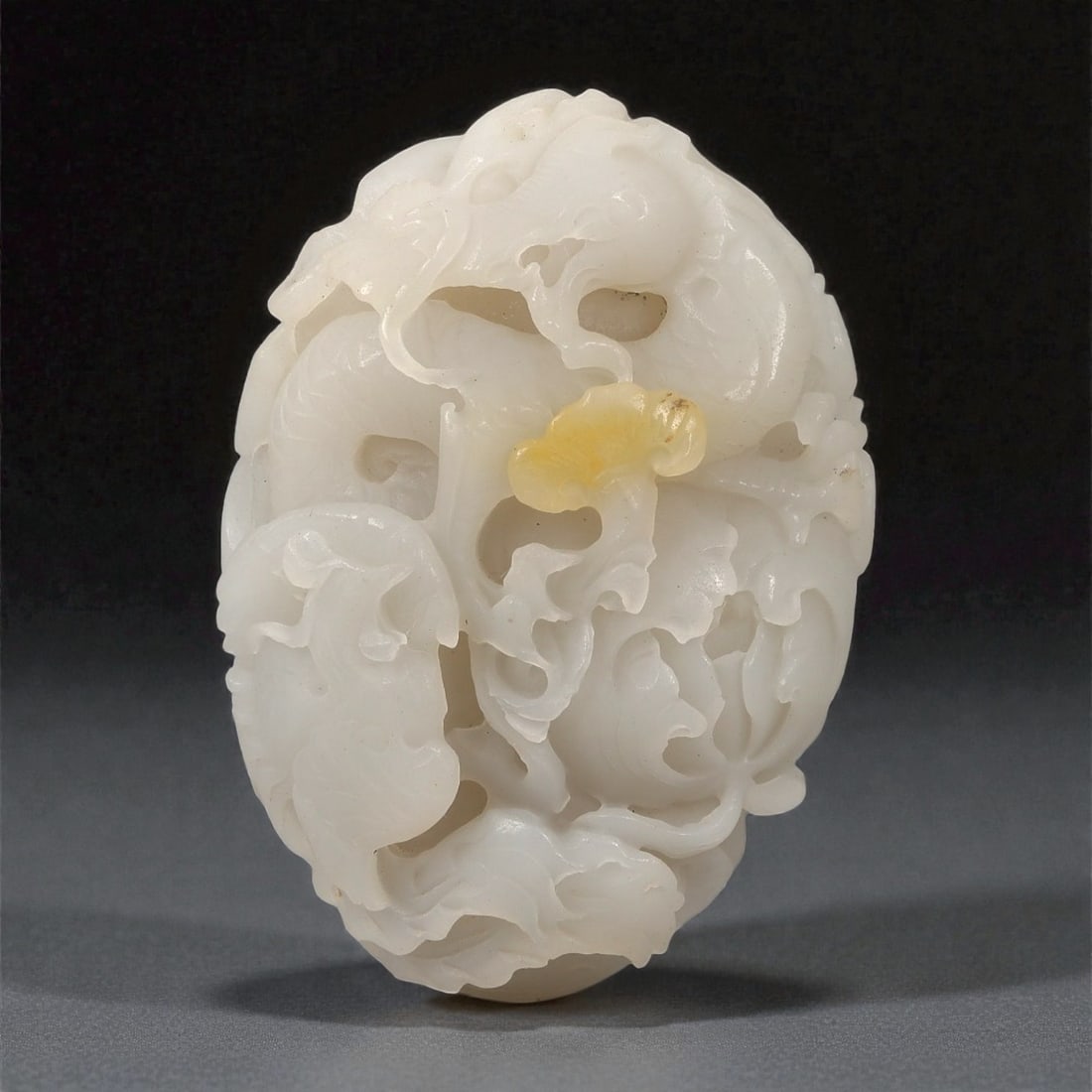 A Chinese Hetian Jade Openwork Floral Carving, 20th Century, 1FD (1 of 2)