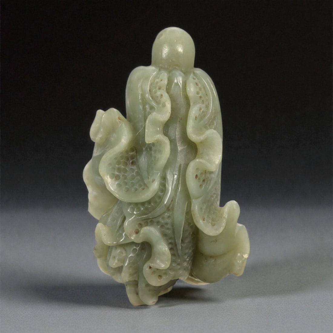 A Chinese Nephrite Jade Cabbage Carving, 20th Century, 51FB (1 of 2)