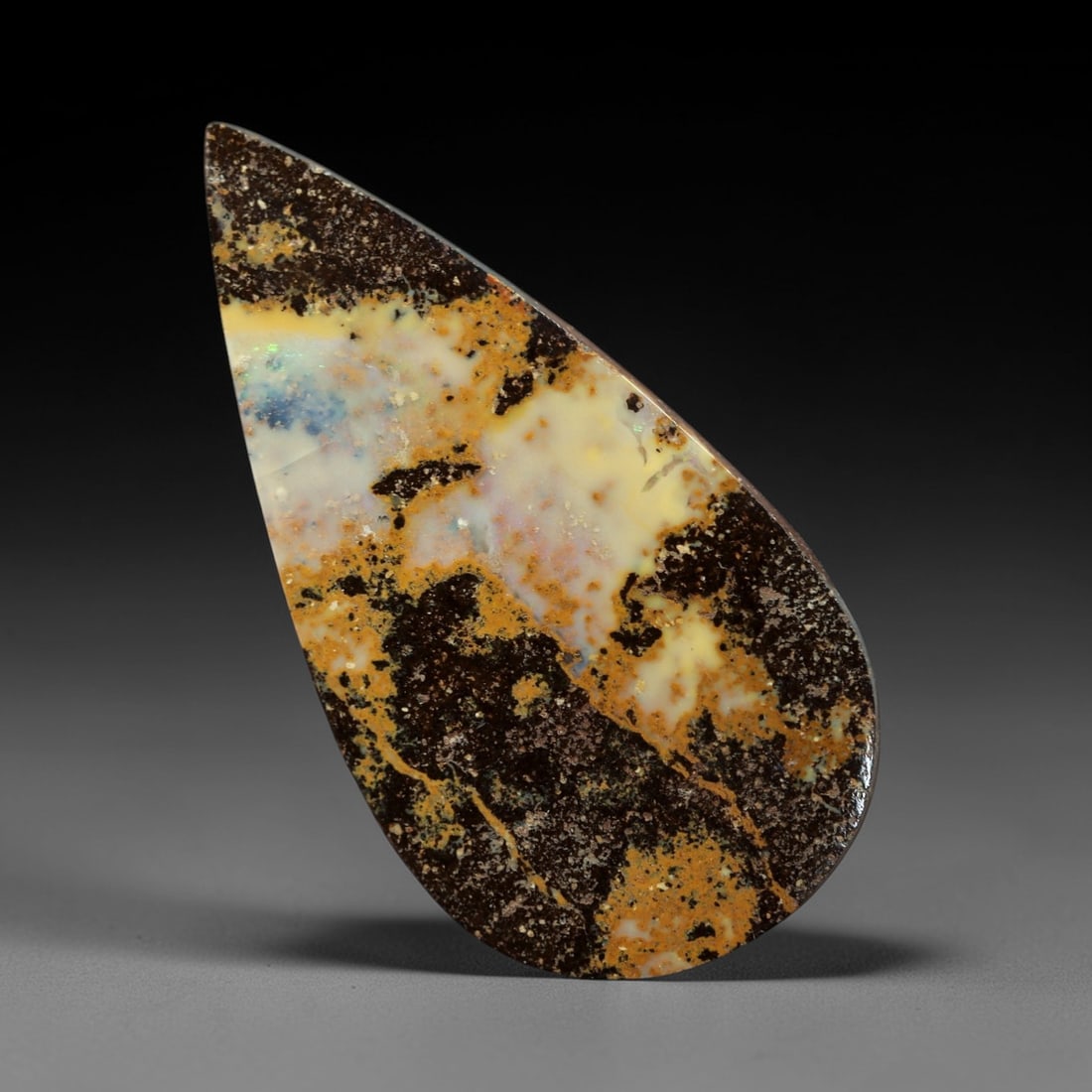 8.51 Carats Boulder Opal Cabochon - Natural Matrix & Play-of-Color Specimen, 57XM (1 of 2)