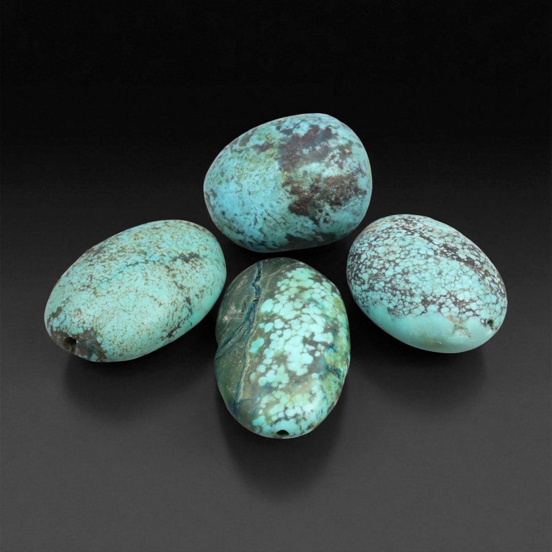 A Group of Four Tibetan Turquoise Beads, 20th Century, 59EX (1 of 1)