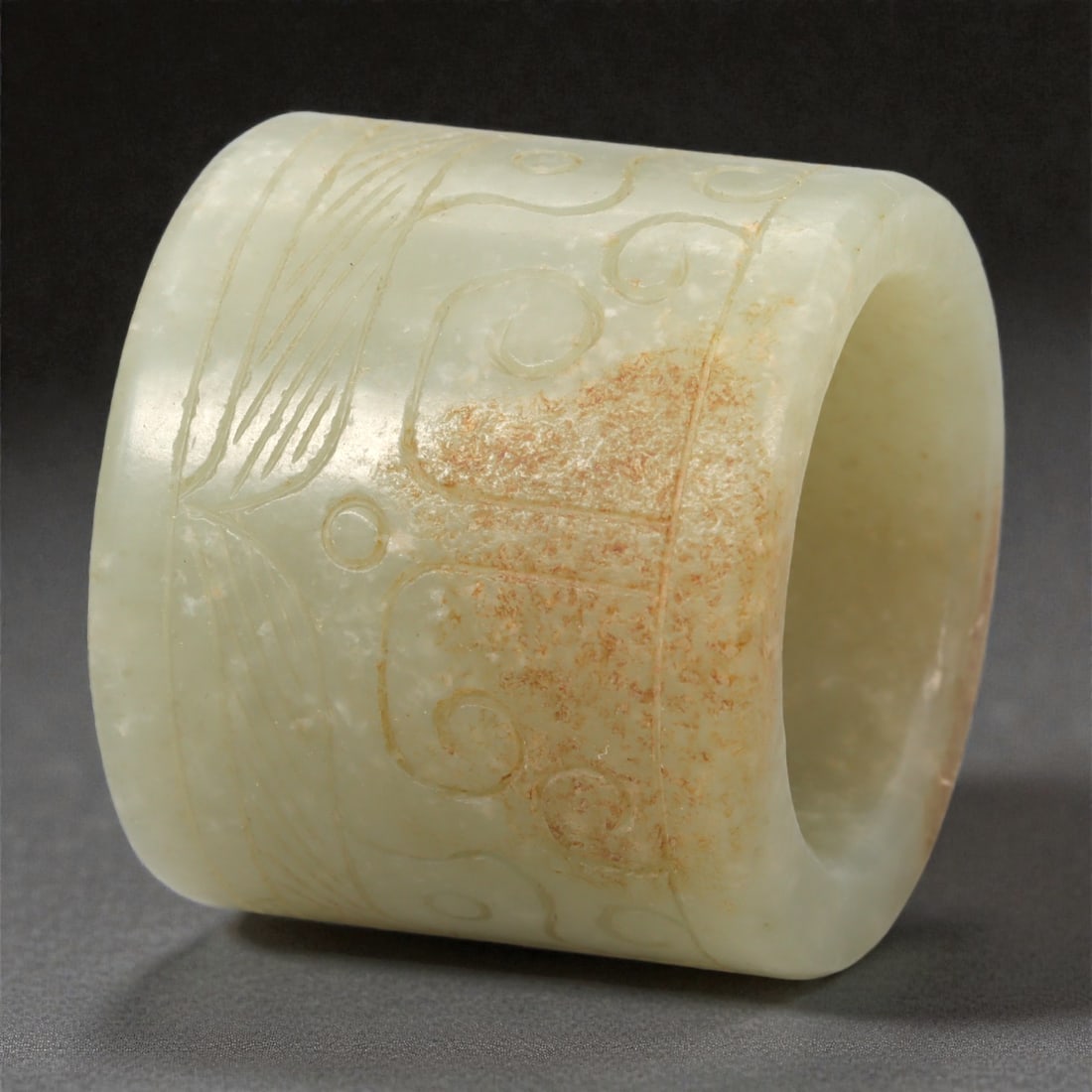 A Chinese Hetian Jade Archer's Thumb Ring, 20th Century, 48FC (1 of 3)