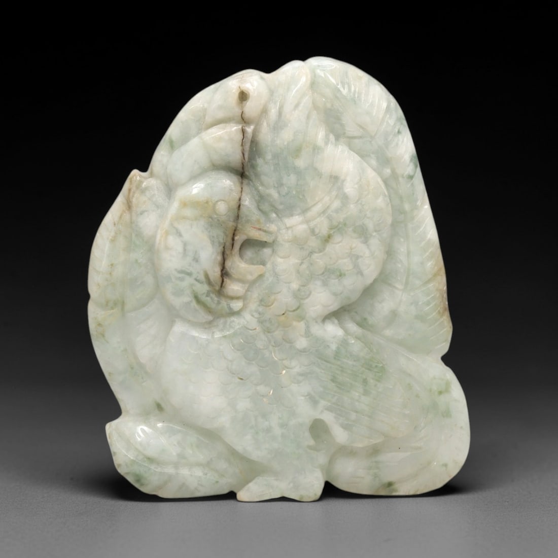 A Chinese Jadeite Jade Phoenix Pendant, 20th Century, 97FR (1 of 2)
