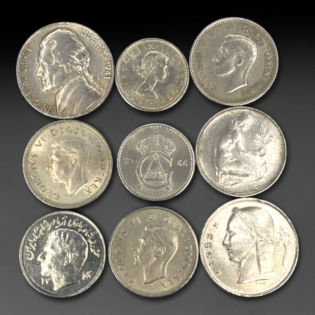 GLOBAL: Post-War Commonwealth & European Identity - 9-Piece Coins Set, 1941-1953, 17-20mm, 18ZJ (1 of 2)