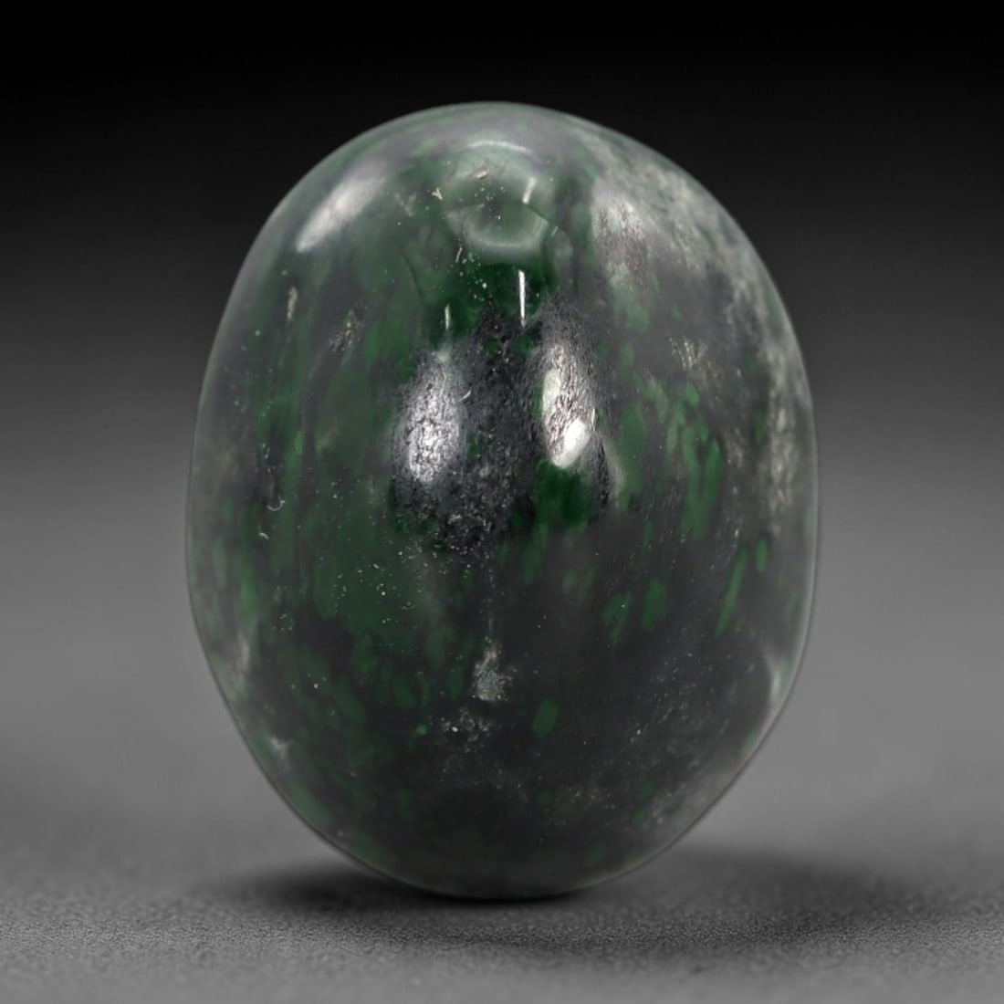 21.50 Carats Dark Matrix and Green Spot Maw Sit Sit Jade Cabochon - Natural Burmese Stone, 14AB (1 of 1)