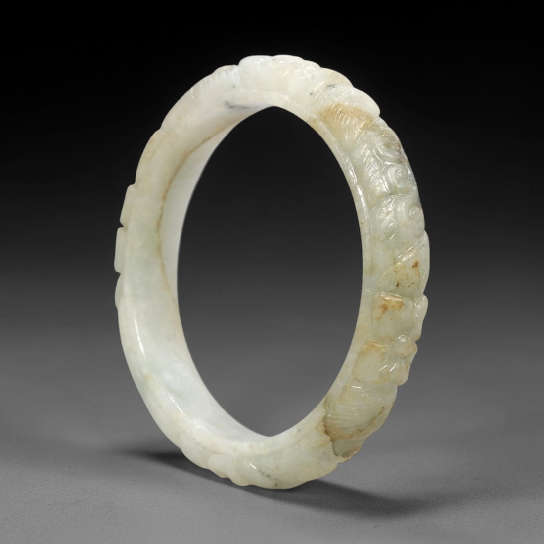 A Chinese Jadeite Jade Bangle Bracelet, 20th Century, 48FS (1 of 2)