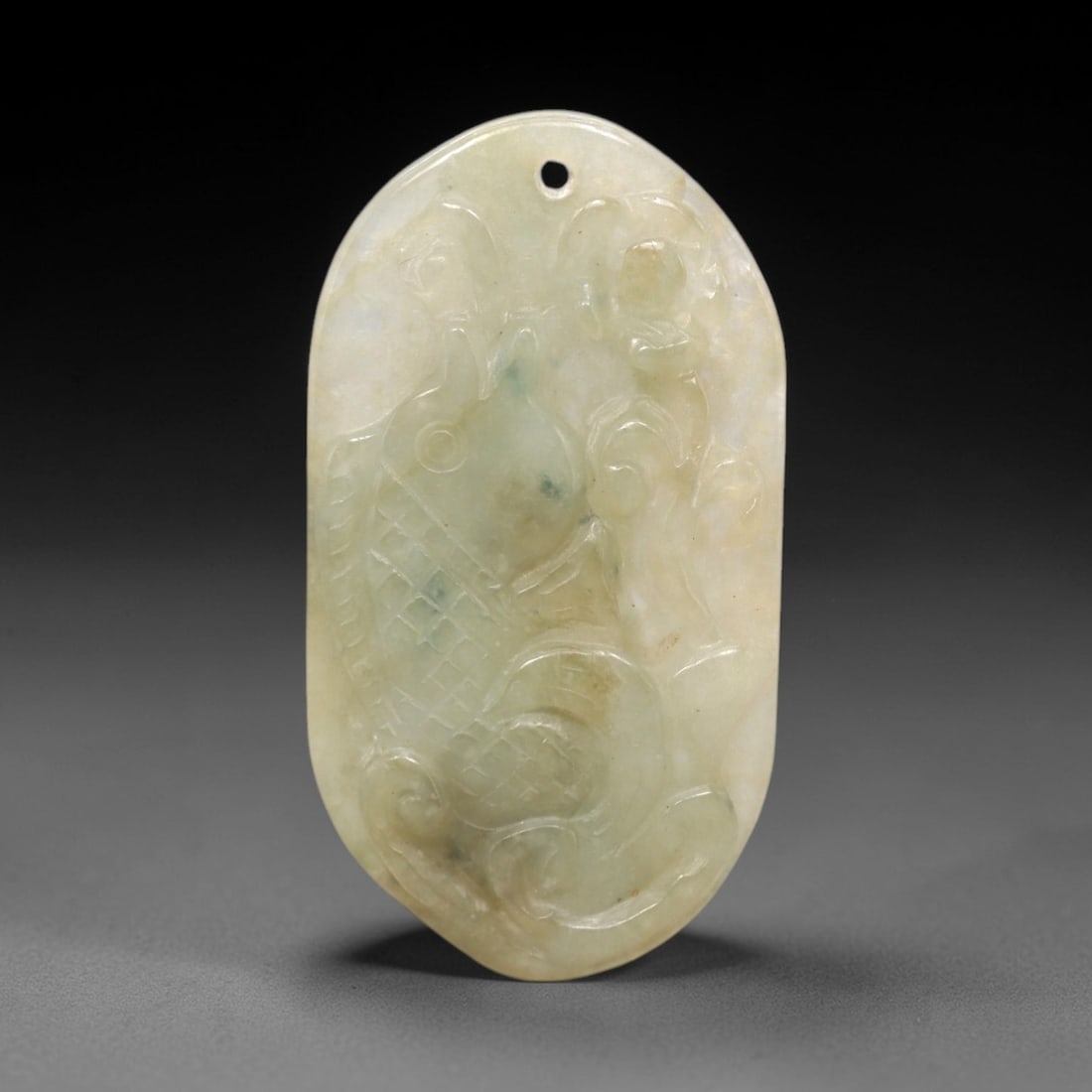 A Chinese Jadeite Jade Fish Pendant, 20th Century, 46FR (1 of 2)