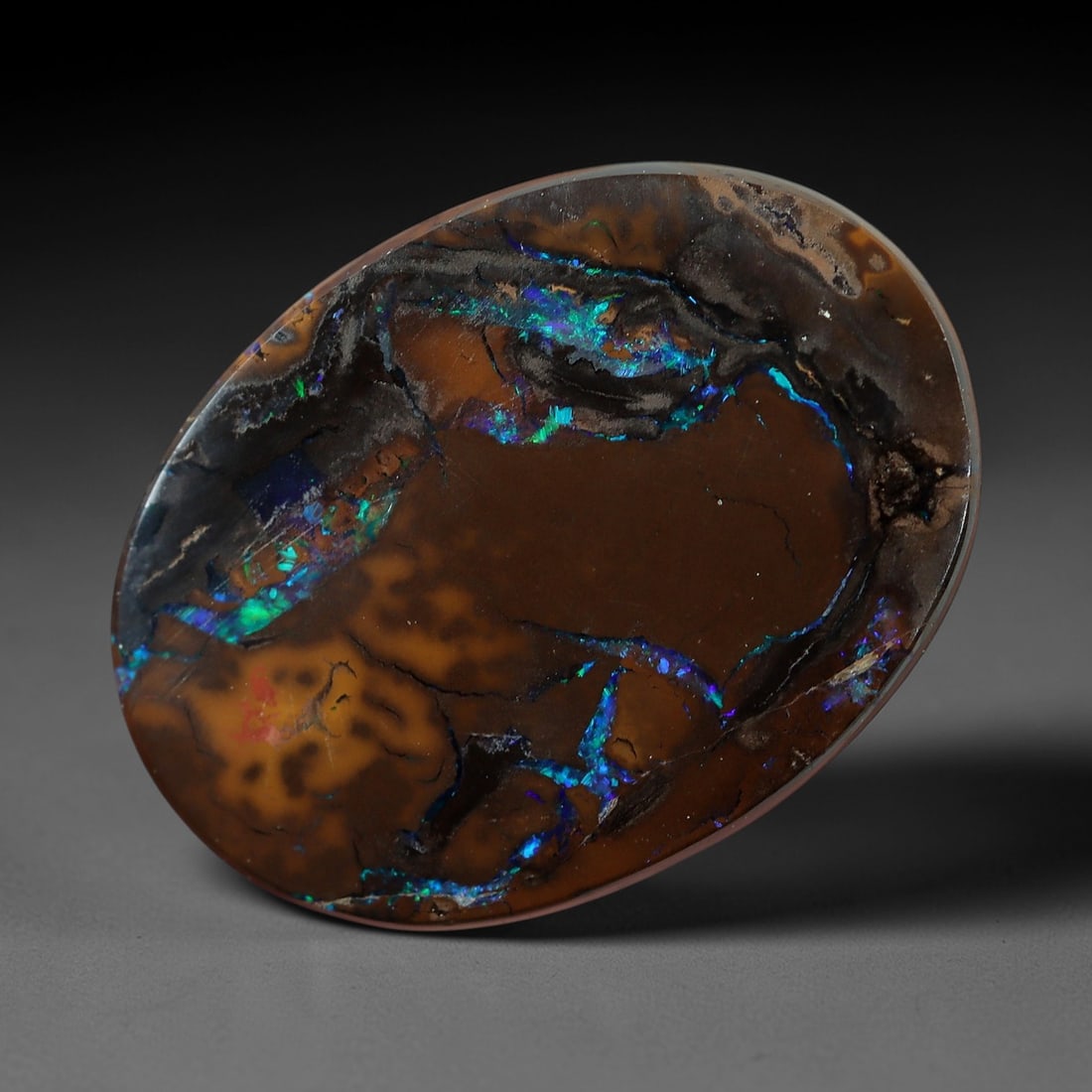 3.52 Carats Koroit Boulder Opal Cabochon - Natural Australian Stones 13.2x9.9mm, 19XM (1 of 2)