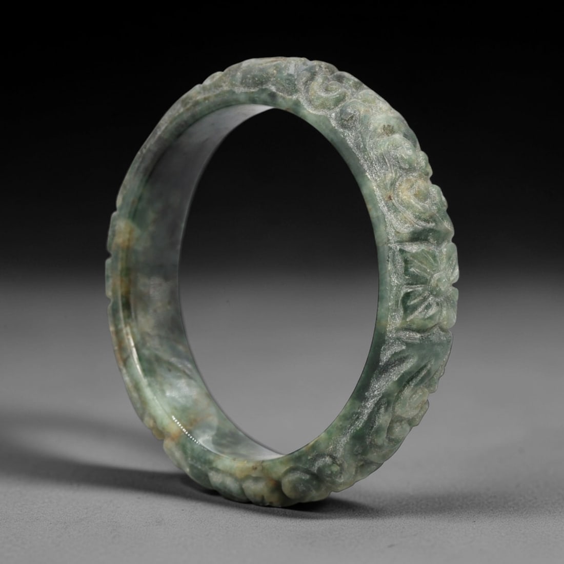 A Chinese Jadeite Jade Bangle Bracelet, 20th Century, 23FS (1 of 2)