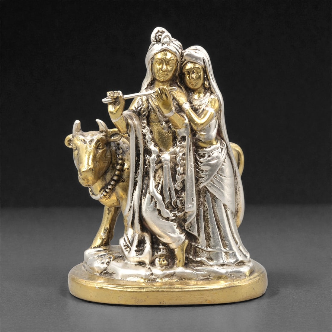 An Indian Metal Figure of Krishna and Radha, 20th Century, 27ZG (1 of 2)