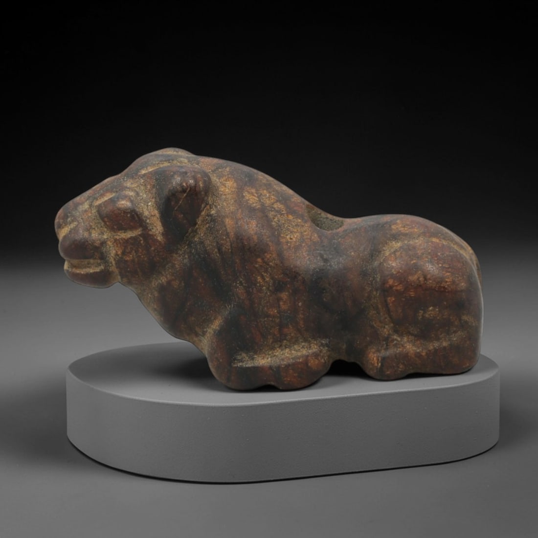 Ancient Stone Recumbent Feline (Big Cat) Amulet - Near Eastern Pendant, 26XQ (1 of 2)