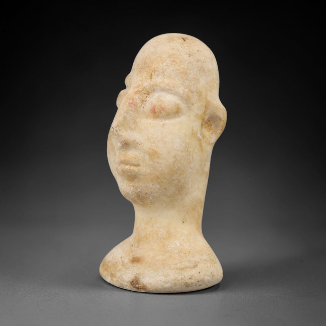 Ancient Limestone Bust - Bactrian Idol Head, 59AH (1 of 3)