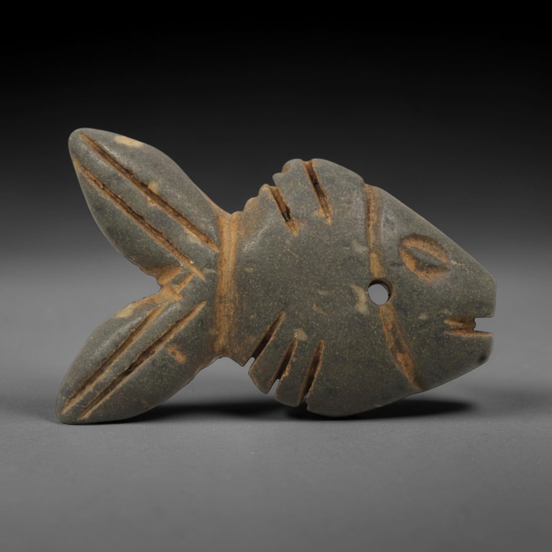 Ancient Stone Fish - Egyptian Amulet Pendant, 91XQ (1 of 2)