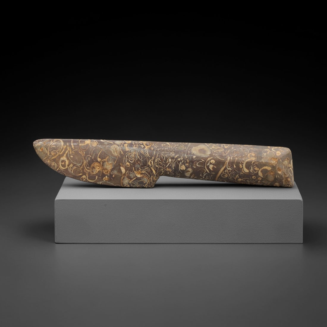 Ancient Steatite Ritual Blade - Near Eastern Carved Handle, 75ZQ (1 of 2)