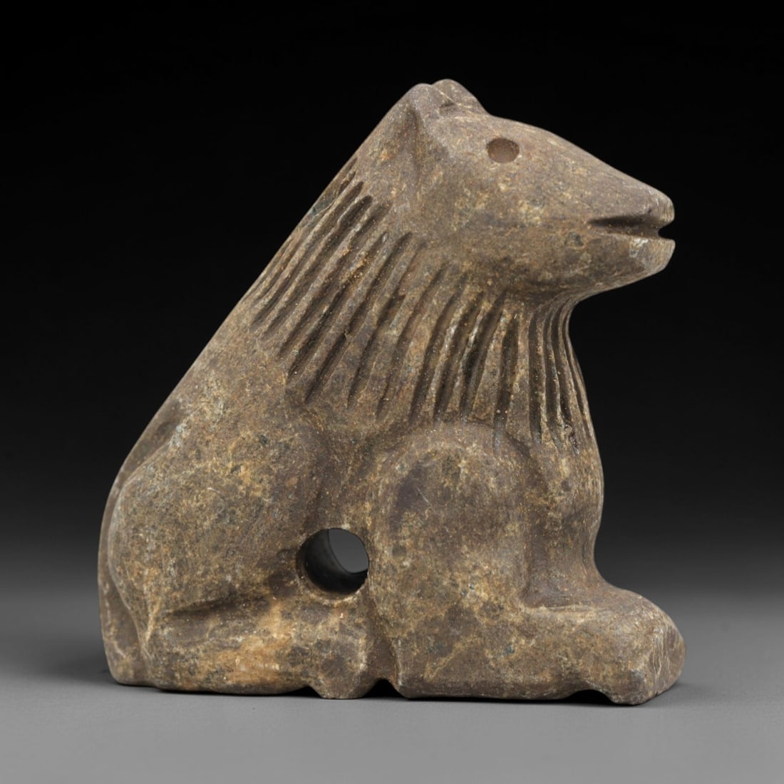 Ancient Stone Lion Effigy Amulet - Near Eastern Protective Figurine, 91ZP (1 of 2)