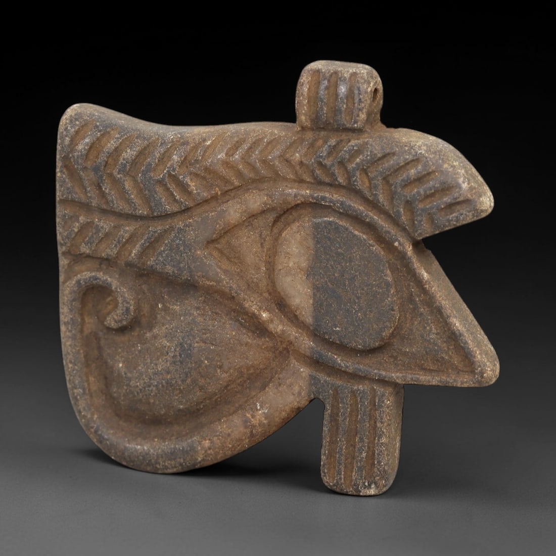 Ancient Stone Wedjat Eye - Egyptian Amulet Figure, 5AM (1 of 2)