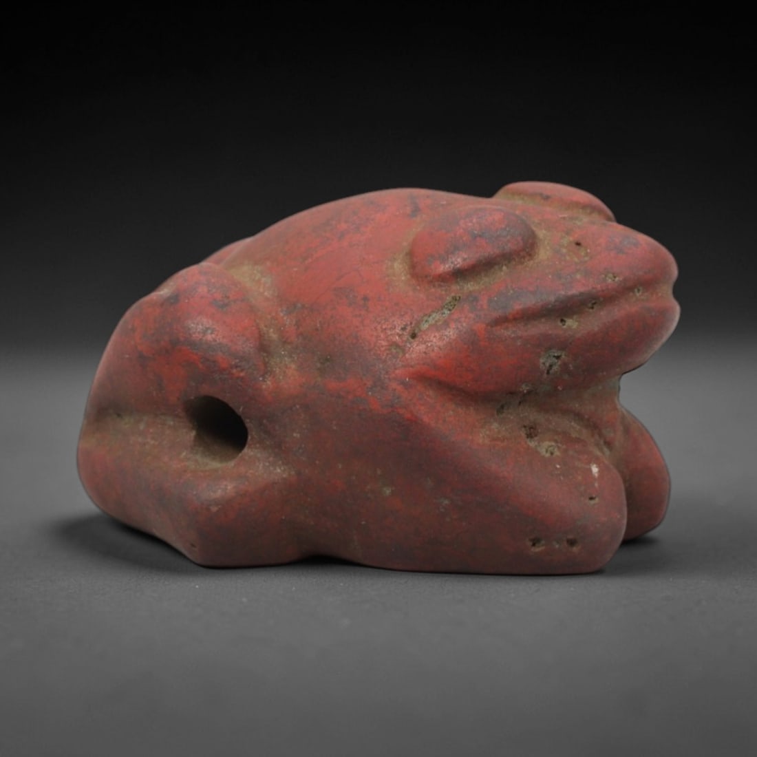 Ancient Red Stone Frog - Indus Valley Zoomorphic Amulet, 94XP (1 of 2)