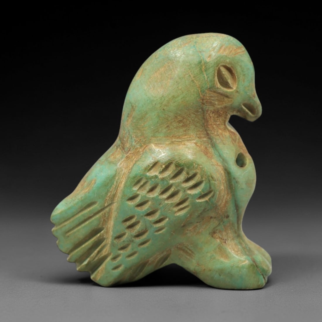 Ancient Turquoise Bird Figurine - Near Eastern Amulet, 9XV (1 of 2)