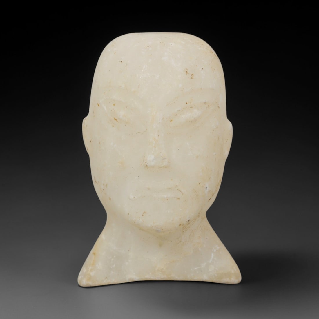 Ancient Calcite Idol Head - Bactrian Carved Figurine, 70ZQ (1 of 2)