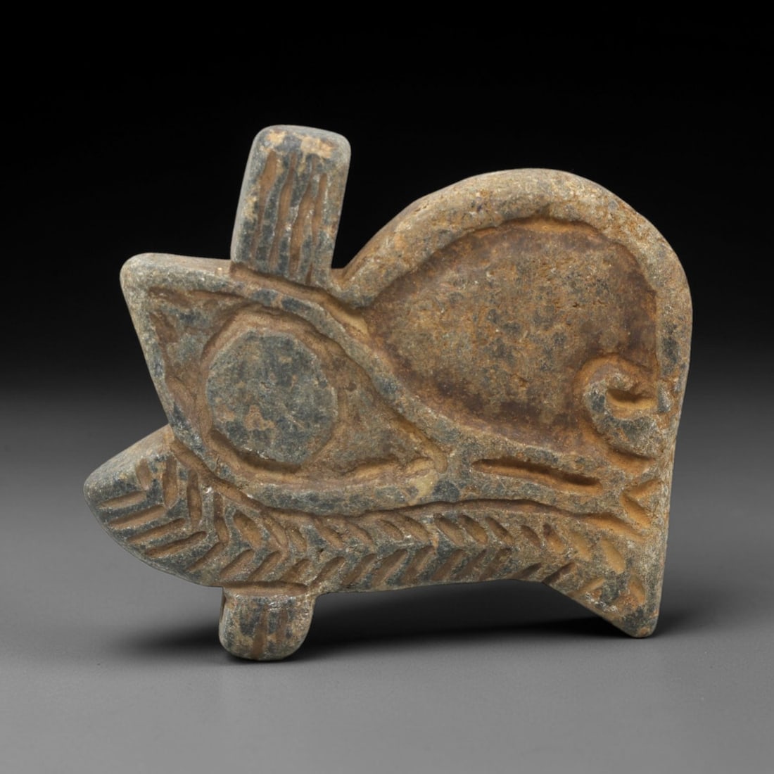 Ancient Stone Wedjet Eye Amulet - Egyptian Protective Figurine, 17ZR (1 of 2)