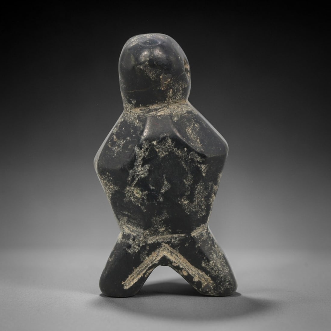 Ancient Black Stone Anthropomorphic Idol - Near Eastern Figurine, 76ZW (1 of 2)