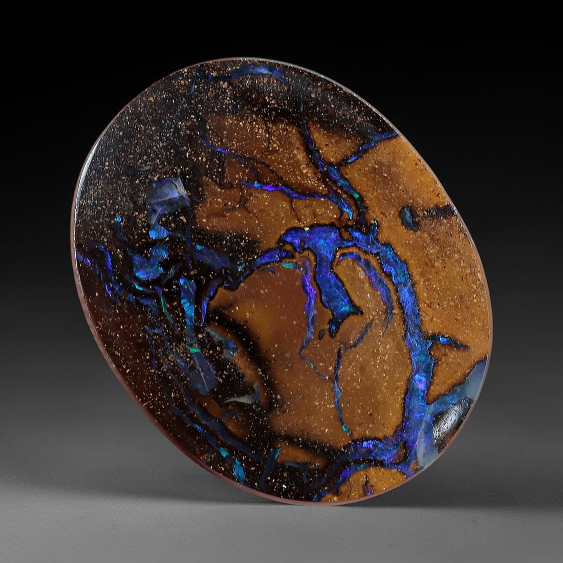 3.63 Carats Koroit Boulder Opal Cabochon - Natural Australian Stones 11.3x9.2mm, 10XM (1 of 2)