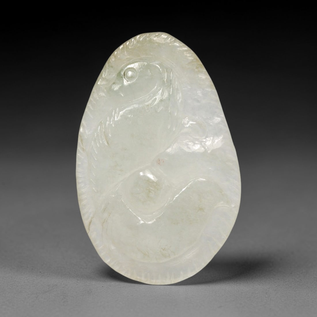 A Chinese Jadeite Jade Serpent Pendant, 20th Century, 63FR (1 of 2)