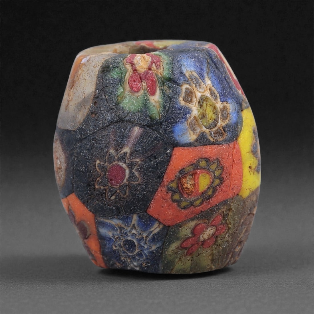 Venetian Glass Bead - Mid-Century Millefiori Mosaic Form, 86J (1 of 2)