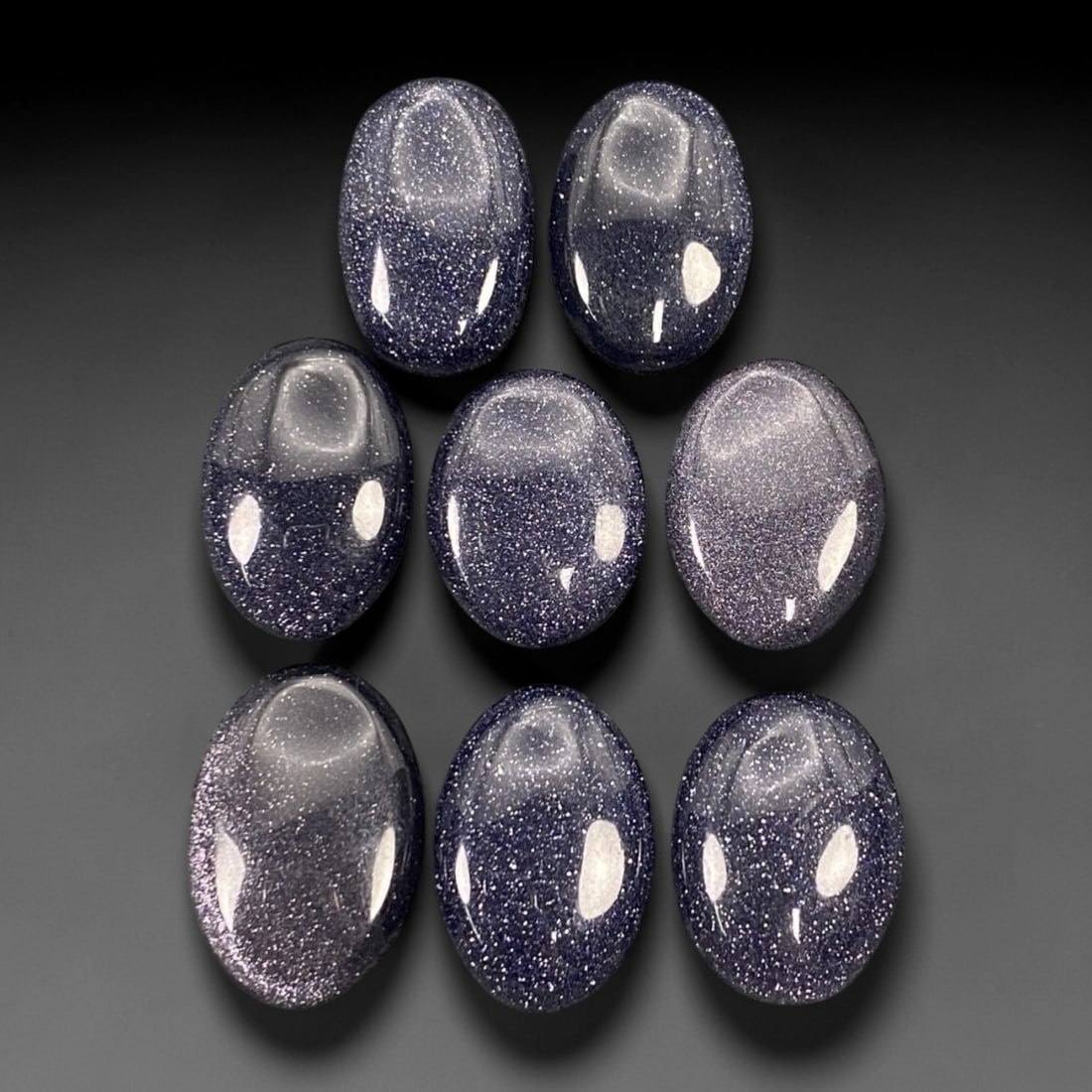 107.88 Carats Midnight Blue Goldstone Oval Cabochon Parcel - 1.8-2.3cm, 77ZJ (1 of 1)