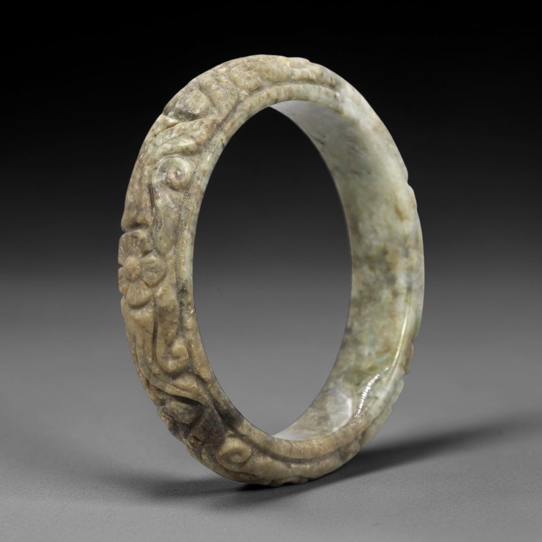 A Chinese Jadeite Jade Bangle Bracelet, 20th Century, 32FS (1 of 2)