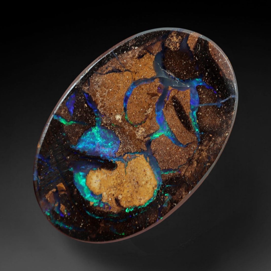 4.28 Carats Koroit Boulder Opal Cabochon - Natural Australian Stones 15.8x10.5mm, 15XM (1 of 2)