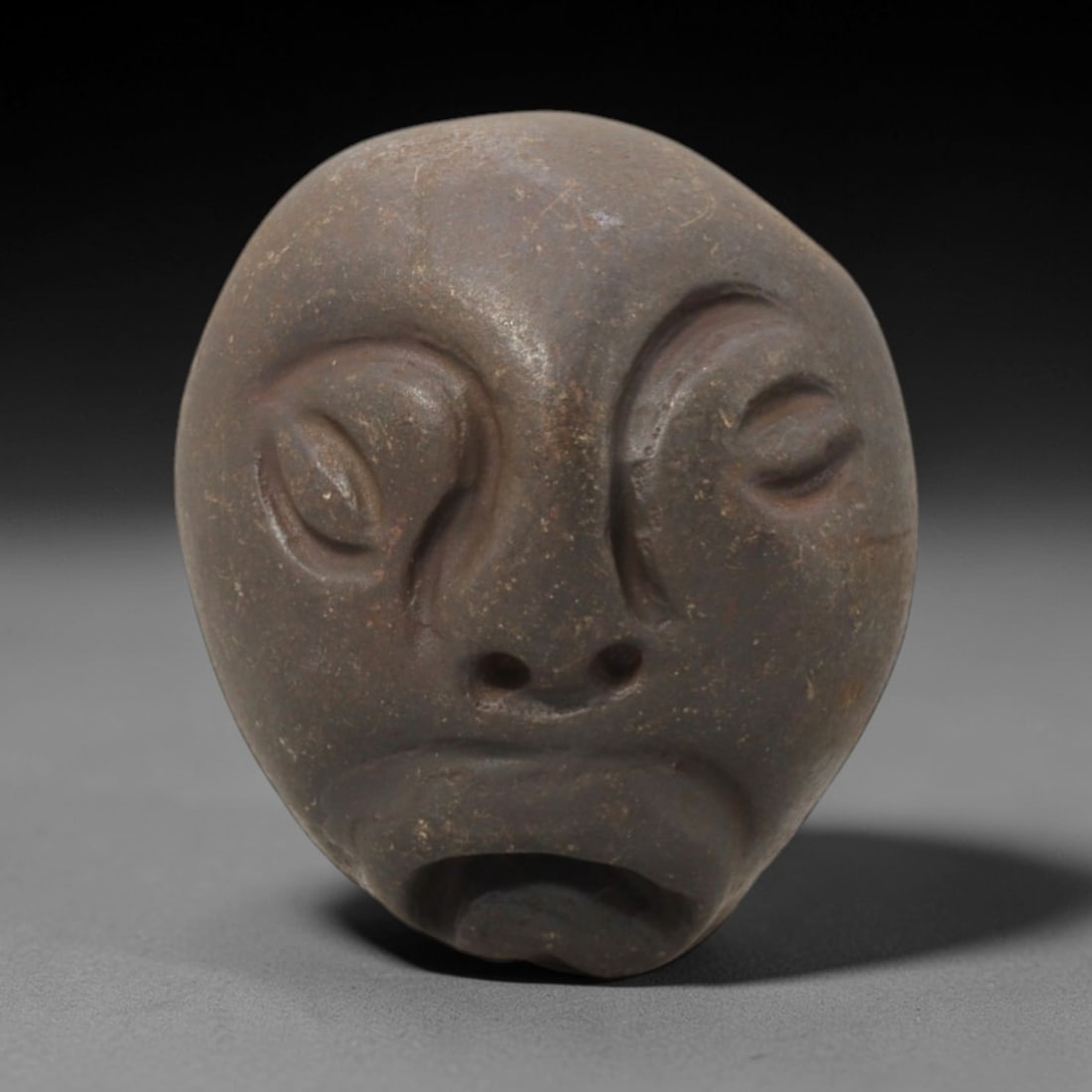 Ancient Stone Anthropomorphic Mask - African Tribal Relic, 78FW (1 of 2)