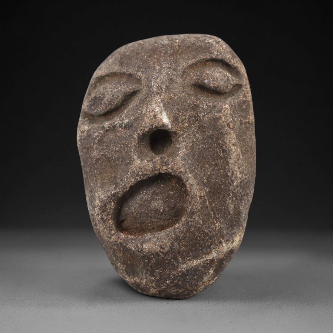 Ancient Stone Maskette - Near Eastern Amulet Figurine, 5FX (1 of 2)