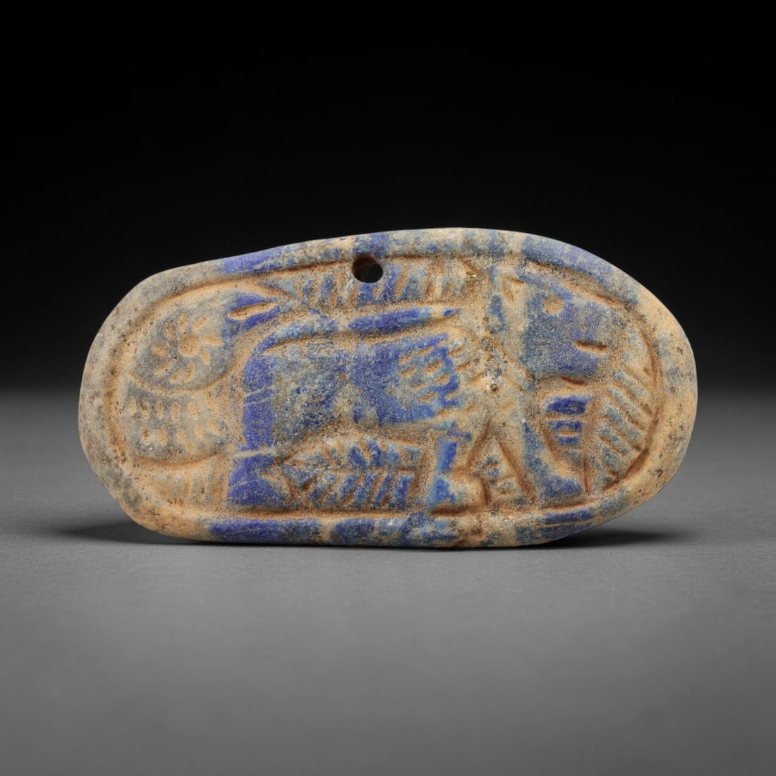 Ancient Lapis Lazuli Plaque - Near Eastern Animal Amulet, 10AJ (1 of 2)