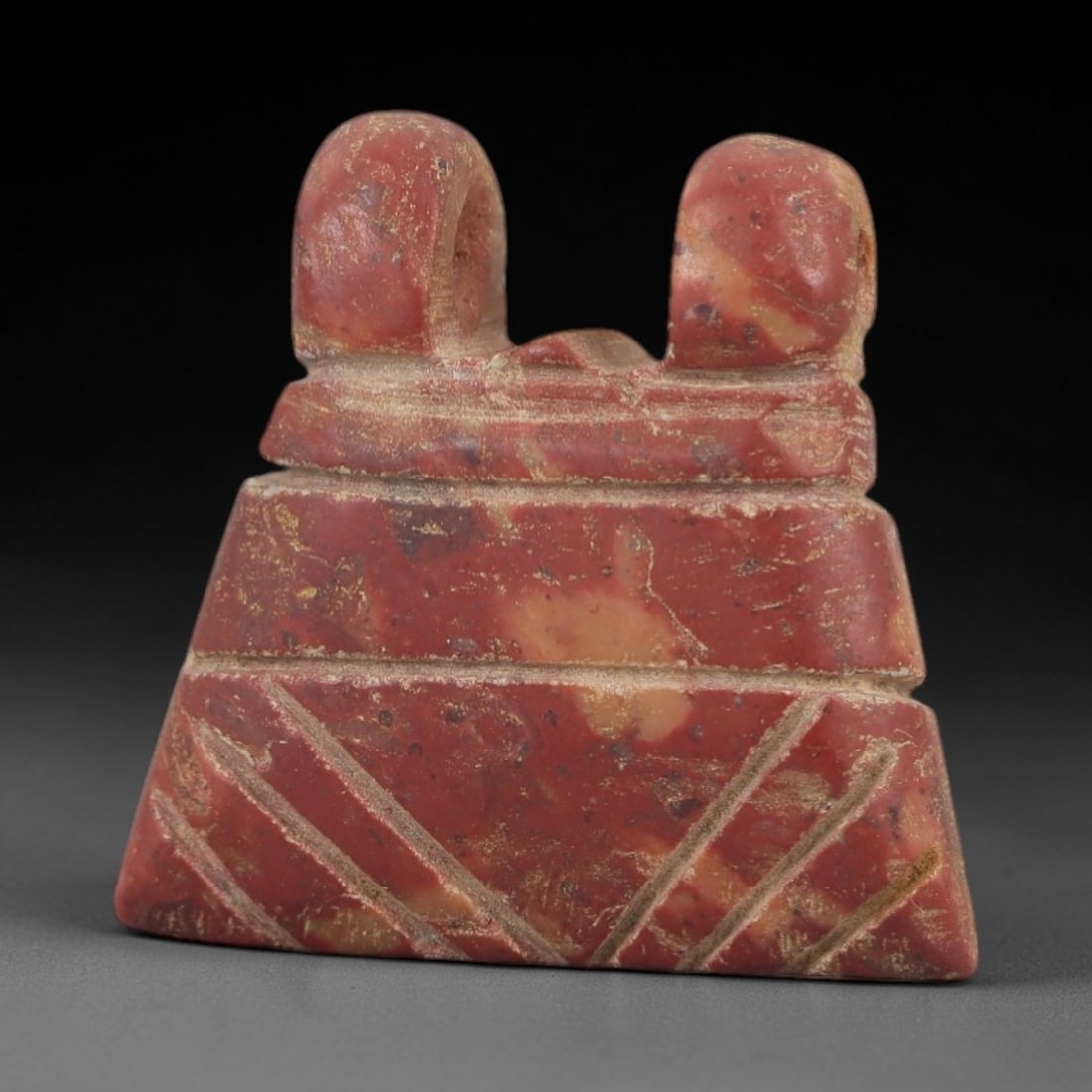 Ancient Egyptian Stone Amulet - Rectangular Grid Carving, 94AE - 2