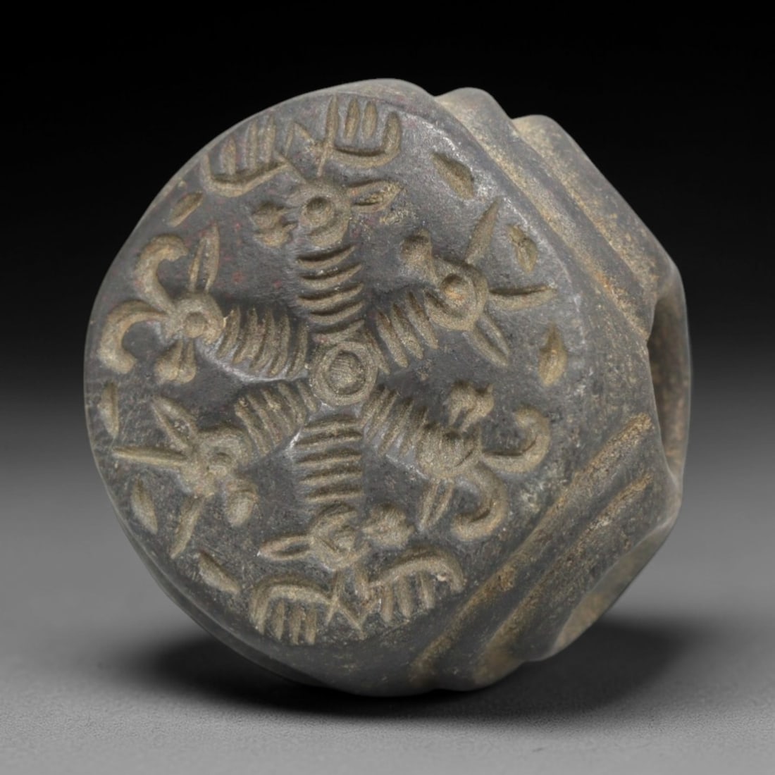 Ancient Stone Hemispherical Stamp Seal - Near Eastern Multi-Animal Scene, 51ZP (1 of 2)