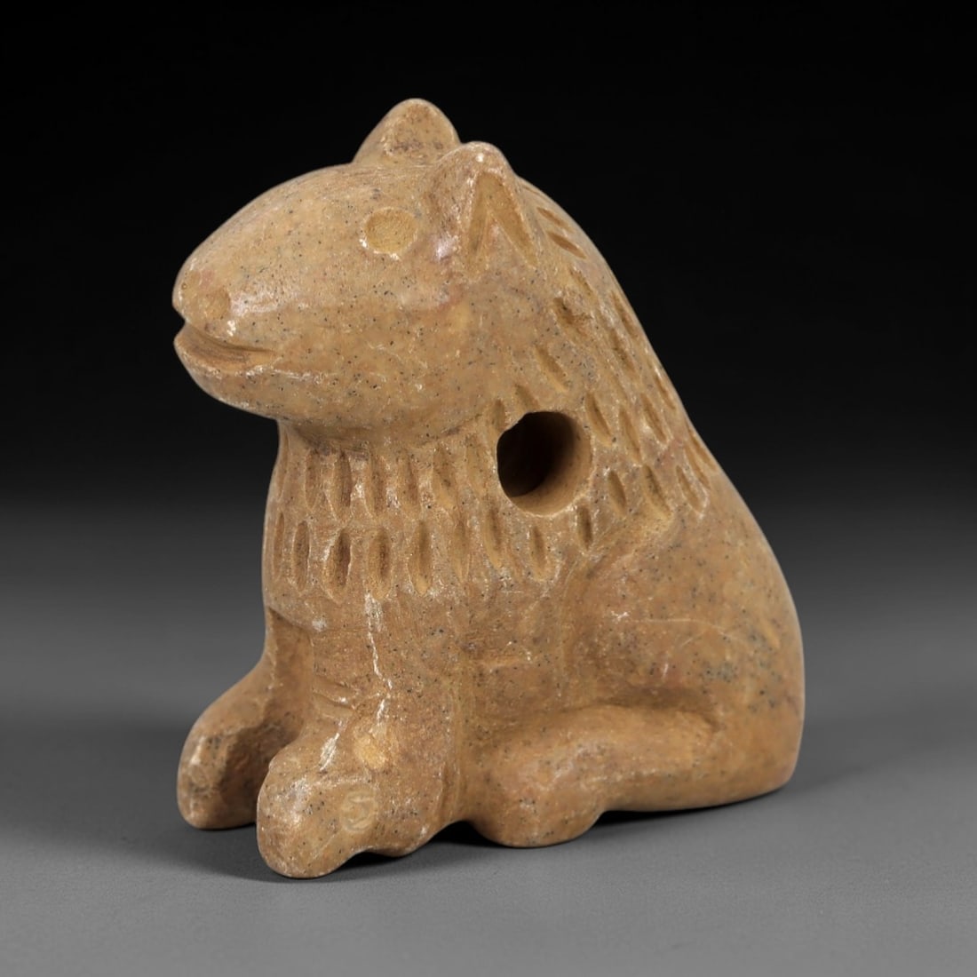 Ancient Stone Feline Amulet - Near Eastern Lion / Cat Figure, 39AM (1 of 2)