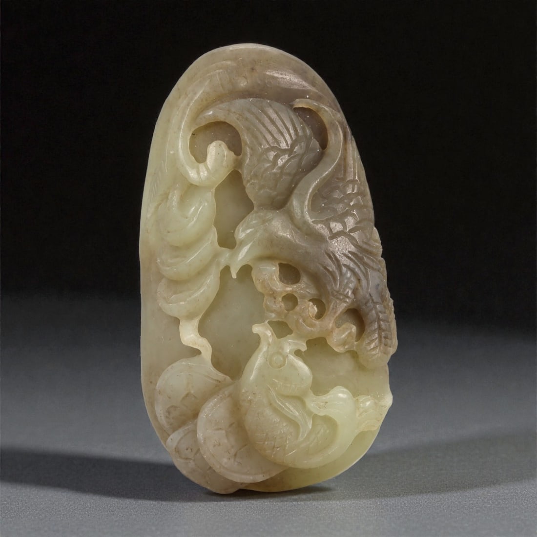 A Chinese Nephrite Jade Relief Plaque, 20th Century, 77YA (1 of 2)