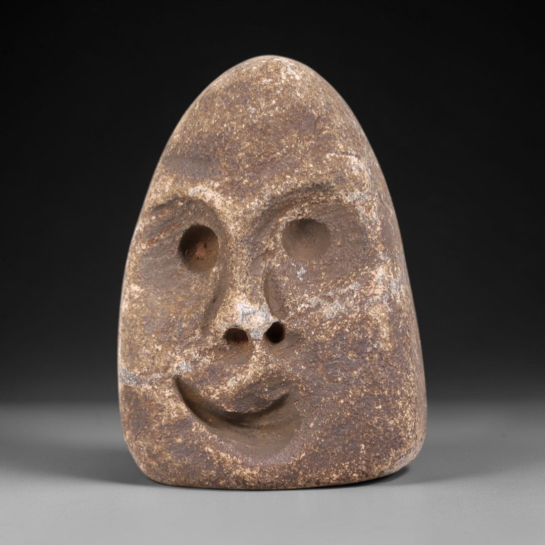 Ancient Stone Maskette Amulet - Medieval Figurine, 7FY (1 of 2)