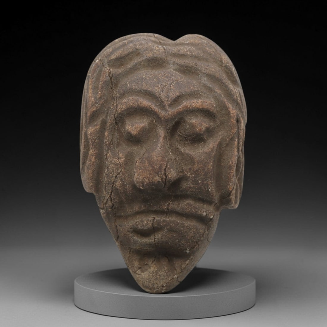 Ancient Stone Anthropomorphic Head - Near Eastern Idol, 77ZV (1 of 2)