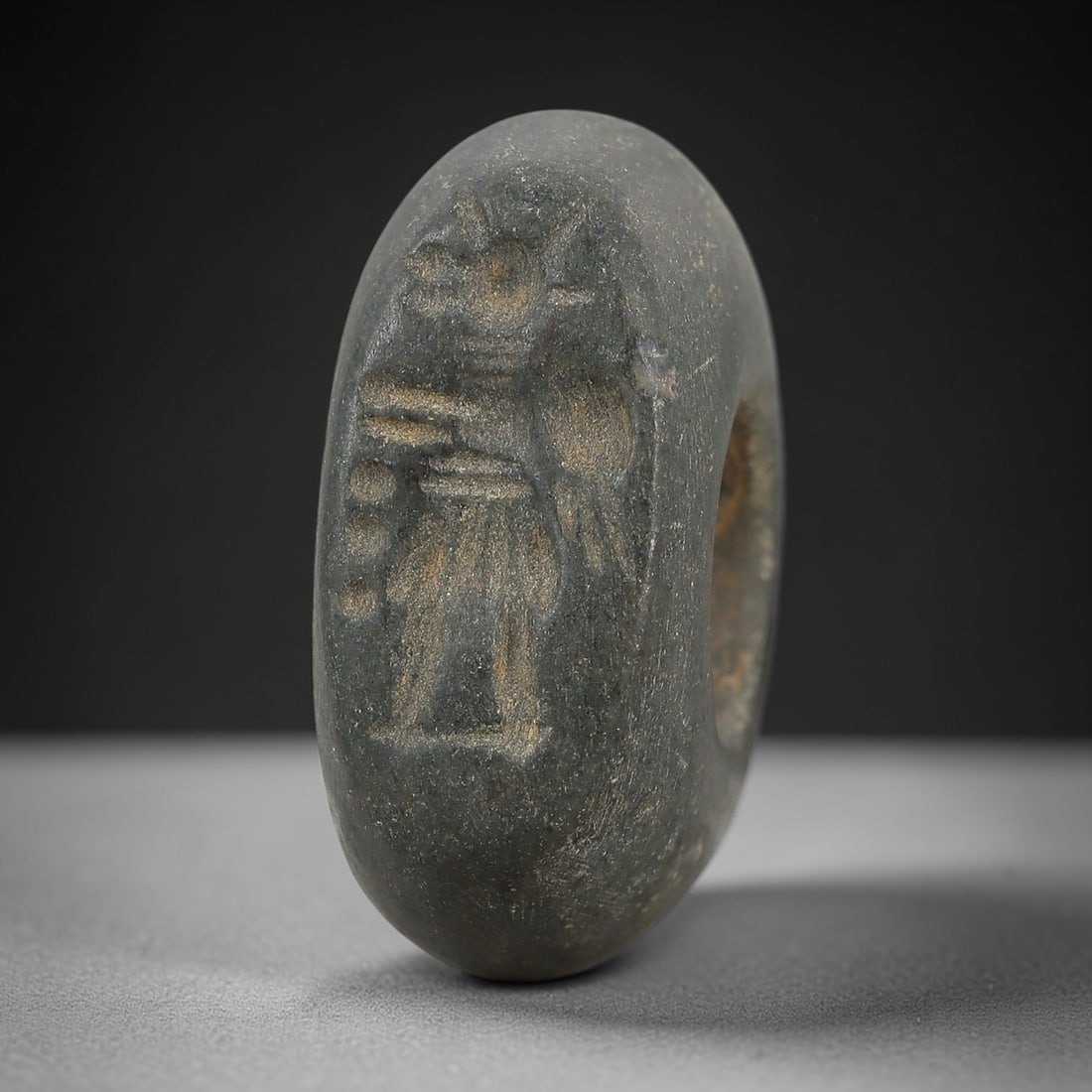 Ancient Stone Hemispherical Stamp Seal - Near Eastern Amulet, 95AN (1 of 2)